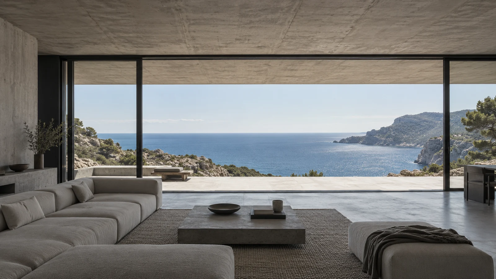 Villa Cassis, intérieur ouvert sur la mer